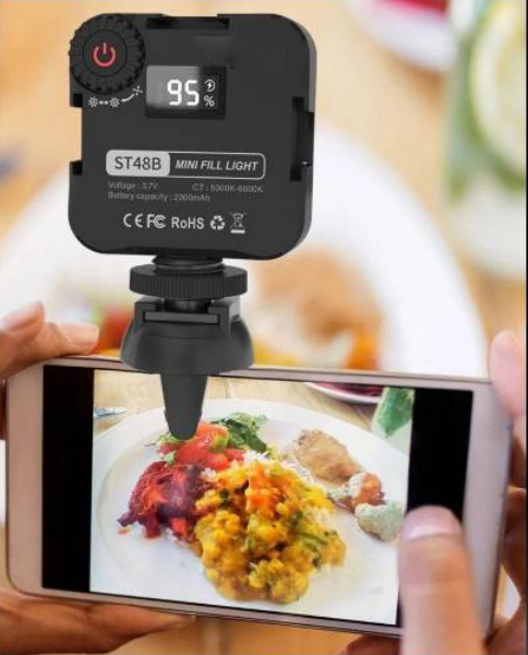 ST48B Rechargeable Square Mini Video Light Photographic LED Fill Lighting for Streaming Webcam Zoom Call Pocket Lighting