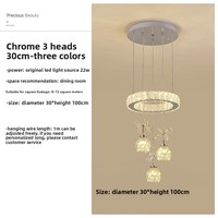 Lustre en cristal à 5 lampes, anneau de 40 cm, 120W, pour chambre à coucher romantique et chaleureuse, luminaires suspendus pour maison de luxe, nouveaux designs 2026