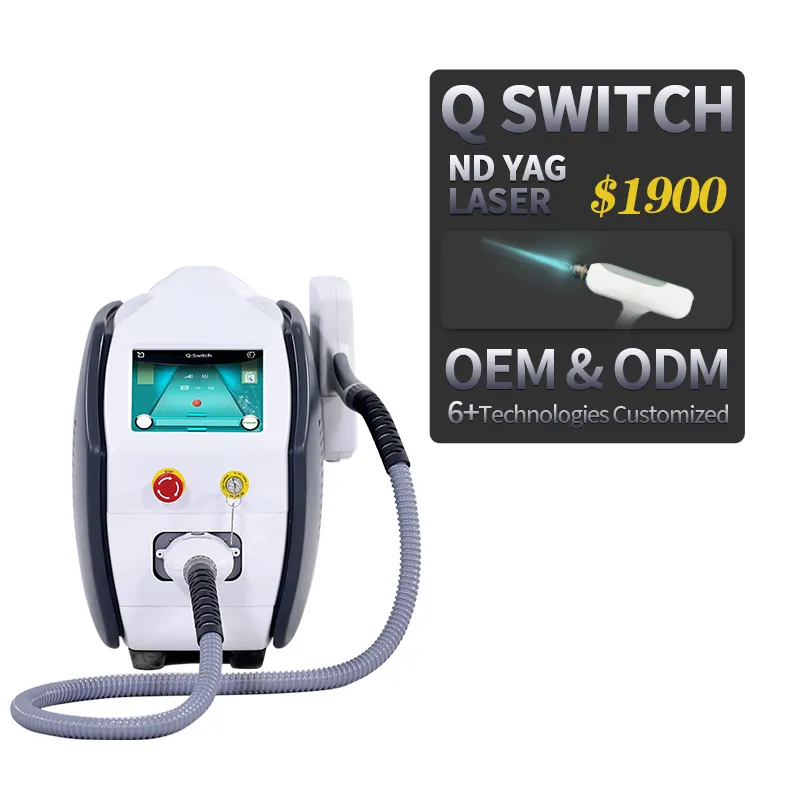 KES diskon besar 755nm 1064nm nd yag laser Q tangguh mesin Pico Laser dengan pendingin