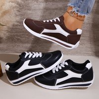 Baskets Chunky Style Forrest Gump pour Femme, à Lacets, Color Block, Chaussures Décontractées de Marche
