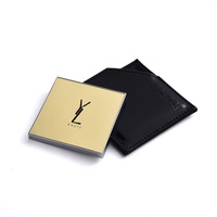 Miroir de courtoisie carré de style nouveau avec impression sérigraphique et pochette en PU – Vente en gros
