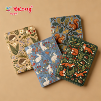 Carnet à couverture rigide YaLong multi-couleurs en cuir, motif animaux de la forêt vintage, reliure thermique, dessiné à la main, cadeau personnalisé sur le thème de la nature