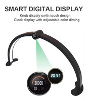 Nouvelle conception d'horloge affichage numérique LED lampe de bureau à ongles 48W Salon écran intelligent lampe de table à ongles demi-lune lumière avec strass