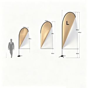 Drapeau personnalisé en polyester en forme de goutte d'eau pour événements promotionnels en extérieur, bannière de plage, support de drapeau - Product Image 1