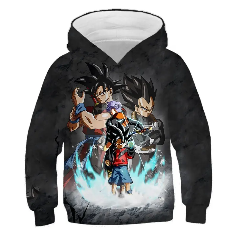 Goku Veget Hoodie bertudung anak-anak baju Hoodie Fashion naga Anime Ball Z untuk anak laki-laki Sweatshirt mantel lengan panjang musim gugur musim dingin