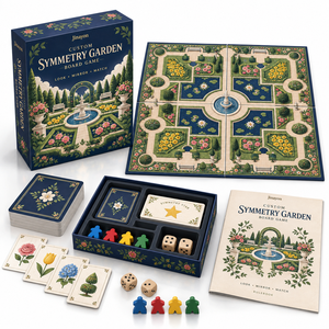 เกมกระดานเสริมทักษะ Jinayon Custom SYMMETRY GARDEN ทำจากวัสดุกระดาษและไม้ - Product Image 1