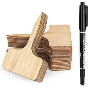 Etichette per piante in bambù etichette per piante tipo T per piante giardinaggio insegne in legno scrivibili con pennarello