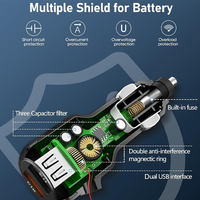 Chargeur allume-cigare de voiture filaire avec câble Type-C à 90 degrés 5V 1.5A Adaptateur d'alimentation DC-DC pour véhicule