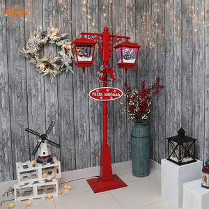 Farol Vertical Clásico con Base y Luz de Nieve, Lámpara de Nieve, Faroles Navideños - Product Image 1