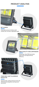 ไฟฟลัดไลท์แอลอีดี100W-500W ที่เก็บหลอดไฟ LED บ้านอะลูมิเนียม85-265V IP55ผ่านการรับรองจาก ROHS 6000K 120แสงกลางวัน - Product Image 2