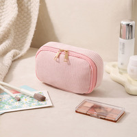 Trousse de maquillage confortable, trousse à cosmétiques de grande capacité, trousse de toilette de voyage, organisateur de maquillage portable avec double fermeture éclair