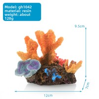 Décor lumineux de récif corallien pour aquarium, simulation de paysage marin, ornement de scène sirène pour aquarium de poissons