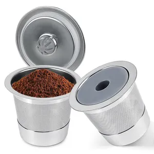 巴明可重复使用的空咖啡胶囊不锈钢K杯咖啡豆荚，用于Keurig机器