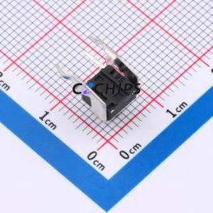 TS667ZJ 022 Tactile Switch Bent Lead Through Hole-4P,7.3x6.1mm Single Pole Single Throw Round Button 2.5N Right Angle Insert - Product Image 2