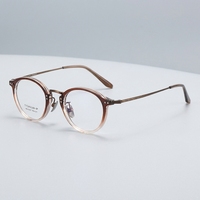 Nuevas Gafas de Lectura con Montura Color Té, sin Necesidad de Maquillaje, de Aleación de Titanio, Unisex, Superligeras, Retro, para Miopía, Modernas, Sólidas, de Aro Completo