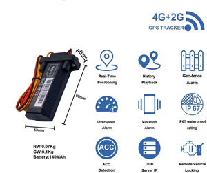 Traceur GPS de voiture étanche 4G LTE |   Dispositif de suivi des véhicules pour la gestion de flotte |   Traceur GPS de voiture avec coupure à distance du moteur - Product Image 2