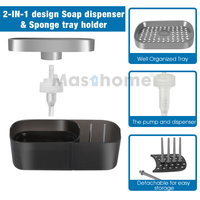 Distributeur pompe à savon portable, nouveau mascara, organisateur d'évier, caddie, lavage de la vaisselle dans la cuisine