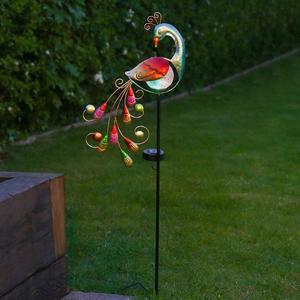 Lampe solaire de jardin en forme de paon, LED colorée, décoration extérieure, autoportante, résistante à l'eau, alimentée par l'énergie solaire - Product Image 2