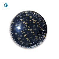 Boîte à sushi ronde jetable en PET, imprimée UV, vente chaude, plateau en plastique de luxe japonais personnalisé avec couvercle, vente en gros