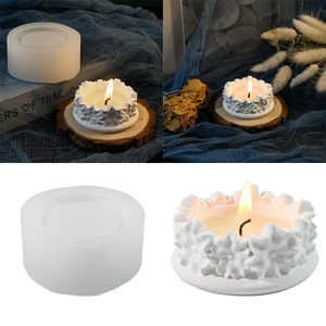 Silicone <b>Mold</b> For Petal Relief Candlestick 3D Flower Shape DIY Plaster <b>Candle</b> Holder Wedding Craft <b>Mold</b> - Product Image 4