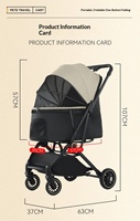 Poussette de voyage pliable et réglable Teddy Baby Luxury à 4 roues pour petits chiens et chats, légère et portable, en métal, pour le camping et l'exportation