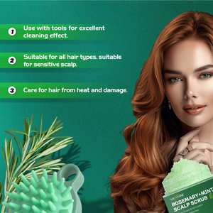 Kit de Exfoliación Capilar Natural de Romero y Menta para Limpieza Profunda, Control de Grasa y Fortalecimiento de Raíces Capilares con Peine - Product Image 6