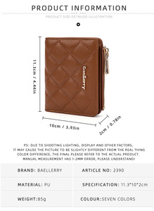 Cartera al por Mayor, Monedero Pequeño con Logotipo Personalizado, Diseño <span class=keywords><strong>de</strong></span> Diamantes, Billetera para Damas con 5 Ranuras para Tarjetas y Ventana para Identificación, Bolsillo para Monedas - Product Image 2