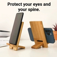 2025 LOGO personnalisé support de téléphone portable en bambou support en bois détachable pour tablette de bureau pour iPhone 16
