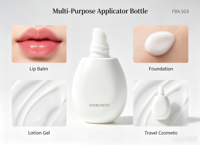 Flacon applicateur souple en PP de 15 ml en forme d'ampoule, personnalisé en usine, pour emballage cosmétique de rouge à lèvres, fond de teint, lotion, gel, baume et baume à lèvres
