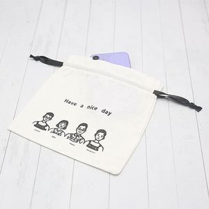 Customized logo Packing Fabric <b>Pouch</b> Souvenir <b>Drawstring</b> Bag Cotton Muslin Organic Bags - Product Image 5