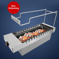 Grill Professionnel Électrique à Brochettes Rotatives de Haute Qualité, en Acier Inoxydable, Automatique, pour Restaurant, Barbecue au Charbon
