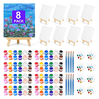 Ensemble de jouets de dessin d'approvisionnement d'usine Mini Painting10In Kits de peinture d'art de planches de toile avec chevalet