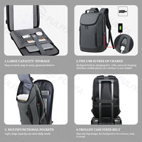 Sac à dos Fuliya personnalisé, durable, unisexe, pour le bureau, les affaires, imperméable, de luxe, pour les voyages, le travail, les étudiants, l'école, avec chargeur USB pour ordinateur portable