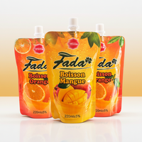 Pochettes souples en plastique à bec verseur pour jus de pomme de qualité alimentaire, emballage flexible pour usine de lait et de boissons