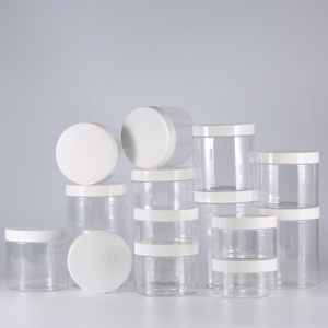 4 oz 32 oz food grade recyclable plastic cookie jar white lids