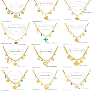 Collar de Moda con Colgante Grande en Forma de Corazón Espiral, Cristal, Mariposa, Flor, Múltiples Elementos, Joyería de Oro de 18K - Product Image 6