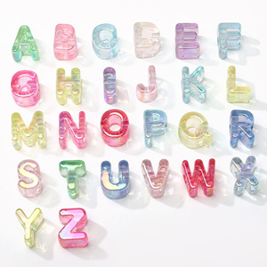 Acryl Bunte 26 Englische Buchstaben Gerade Lochung Großloch Lose Perlen Mode DIY Schmuckzubehör Webarmband - Product Image 4