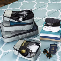 Organiseur de bagages personnalisé OEM ODM avec logo, cubes de rangement pour voyage, essentiels, ensemble de 4 cubes de compression pour voyage