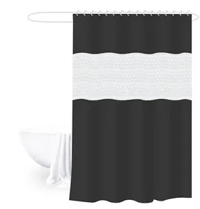 Benutzer definierte einzelne schwarze Badezimmer vorhänge plus Spleißen PEVA Kunststoff wasserdicht undurchlässig Dusch vorhang