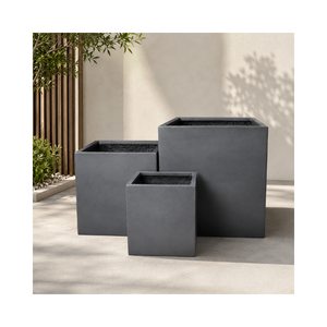 Pot de fleurs carré en fibre de verre durable pour plantes d'intérieur et d'extérieur, conteneur de jardin décoratif moderne, meilleur prix pour commande en gros - Product Image 1