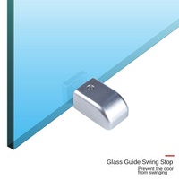 Rouleau de porte en verre en acier inoxydable, poulie suspendue avec 8 roulettes à billes, quincaillerie pour porte coulissante en verre sans cadre