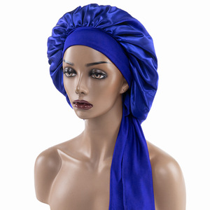 Bonnet de nuit en satin réutilisable et jetable pour femme, écologique, doux, séchage rapide, bande large réglable, soyeux, pour la douche - Product Image 1