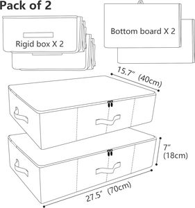 Boîte de <span class=keywords><strong>rangement</strong></span> <span class=keywords><strong>plate</strong></span> pliable carrée en non-tissé, grande et moderne, pour sous le lit, pour usage domestique, pour vêtements et couettes, transfrontalière - Product Image 6
