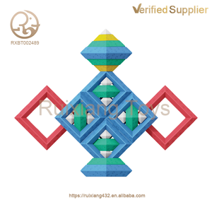 Suministro de fábrica, venta al por mayor, juguetes de aprendizaje preescolar exploratorios de cognición, juegos de construcción piramidales creativos, juguetes apilables para niños - Product Image 3