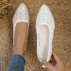Confortable automne femmes <span class=keywords><strong>bateau</strong></span> chaussures sans lacet bout pointu antidérapant plat mode chaussures grande taille pour les fêtes de mariage - Product Image 2
