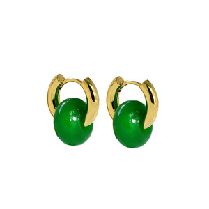Pendientes Colgantes de Turquesa con Aro de Latón Chapado en Oro, Diseño Geométrico Moderno, Estilo Religioso, Joyería de Moda, Regalo Unisex - Product Image 5