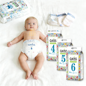 Pannolini usa e getta Q.<span class=keywords><strong>KiSS</strong></span> in cotone a 4 strati stampati, con assorbimento morbido e traspirante e protezione 3D contro le perdite per neonati - Product Image 2