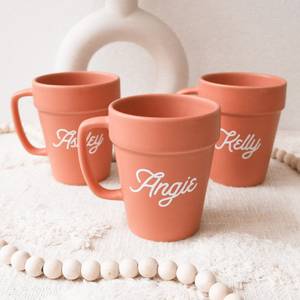 Pot de fleur <span class=keywords><strong>personnalisé</strong></span> tasse poterie plante tasse terre cuite bureau anniversaire idée cadeau tasse pour ami collègue - Product Image 6