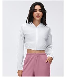 Top Corto <span class=keywords><strong>da</strong></span> <span class=keywords><strong>Donna</strong></span> in Nylon Spandex Elasticizzato, Collo Alto, Casual, Traspirante, ad Asciugatura Rapida, per Fitness e Corsa - Product Image 4