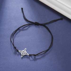 สร้อยข้อมือสแตนเลสสตีลรูปปมแม่มด Myshape สำหรับผู้หญิงผู้ชาย สายเชือกหยก สร้อยข้อมือเชือกแบบวิคคา เครื่องรางวิเศษ ของขวัญเครื่องประดับ - Product Image 5